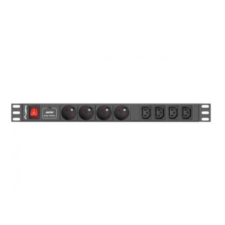 Lanberg PDU-04E04I-0200-IEC-BK - 4*Schuko y 4*IEC C13 - 2500W - 1U